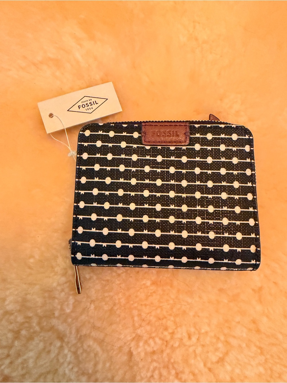 Fossil Emma Mini Multi Black Stripe Wallet - NWT